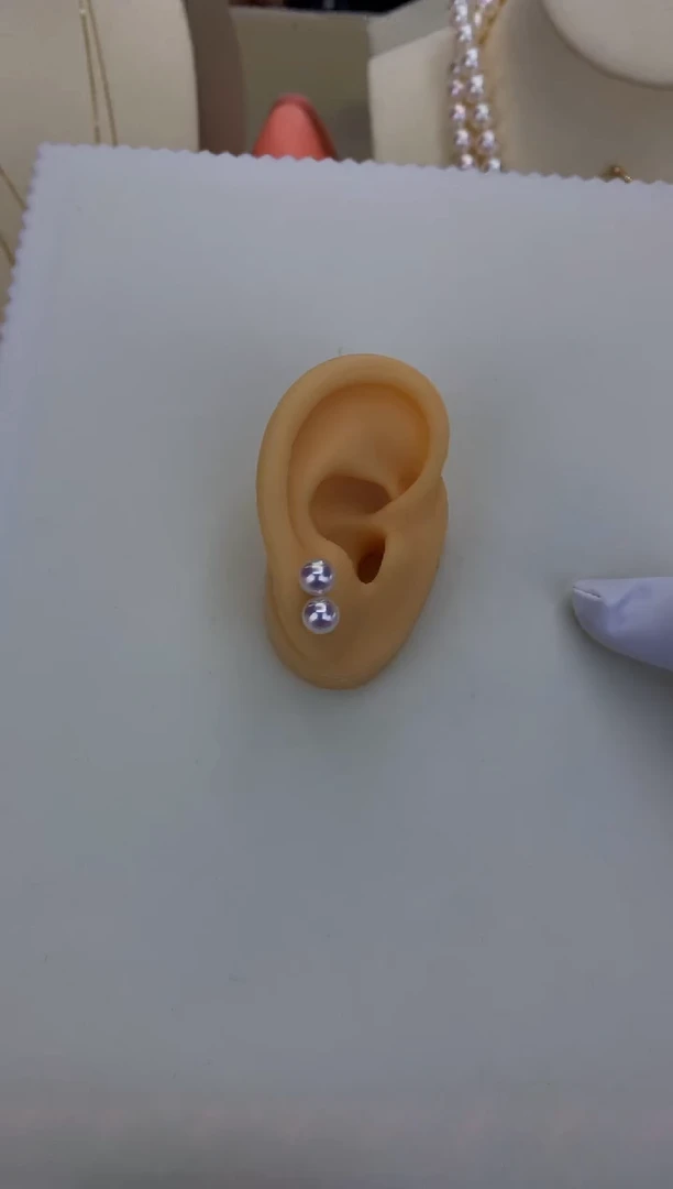 18K金镶嵌DA海水珍珠 GD003 6-7 素钉定制