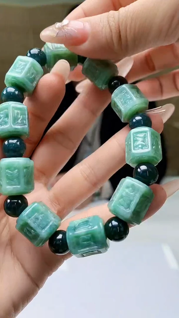 【闪购商品】定制翡翠未镶嵌4969ty-毛货手串18