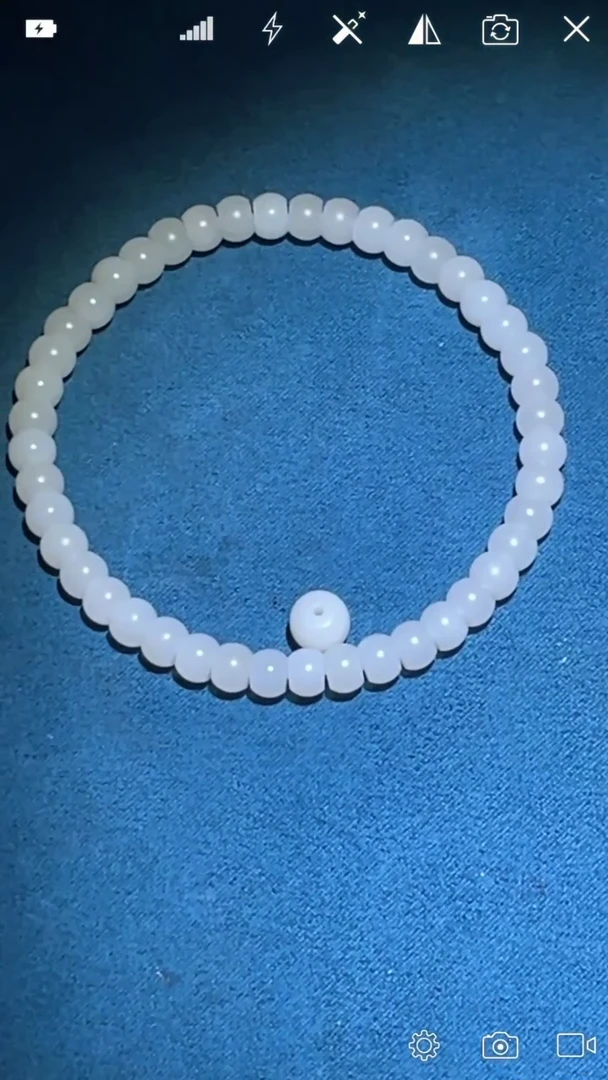 手串未镶嵌和田玉WL米达薄直切卡6配颗罗甸