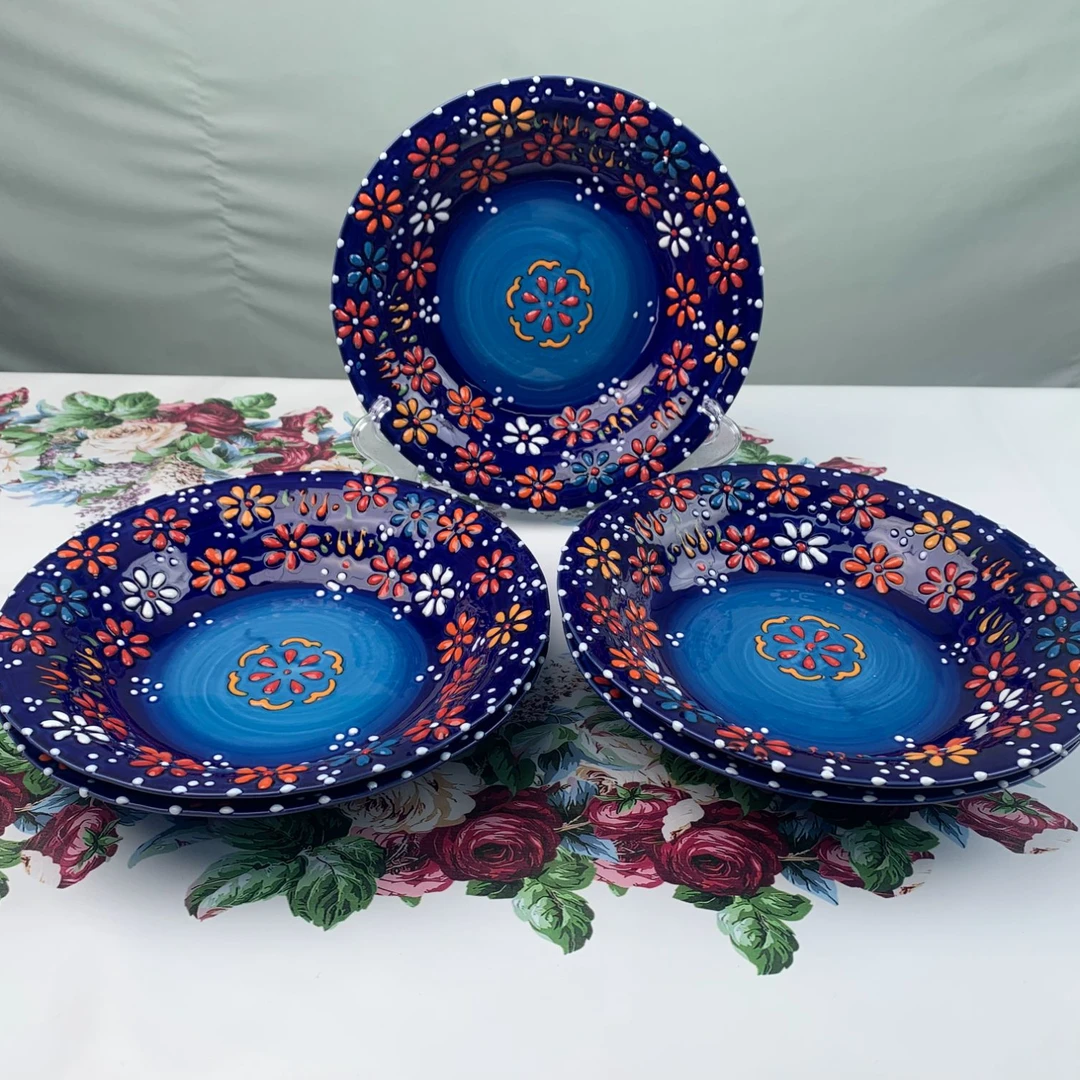 【新疆包邮】 kapartma lagman tahsaa 高档蓝花5个拉面盘