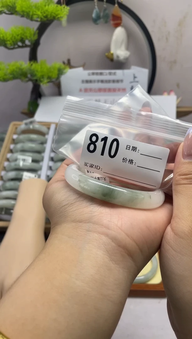 石英质玉（天山翠）手镯未镶嵌810