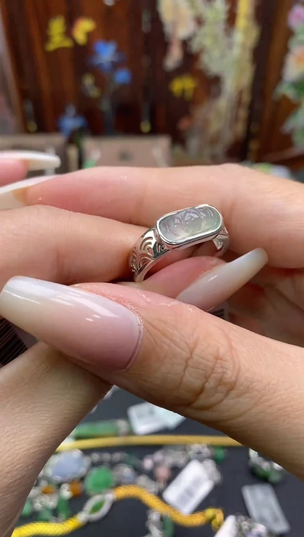 颈饰银S925镶嵌翡翠净货15009