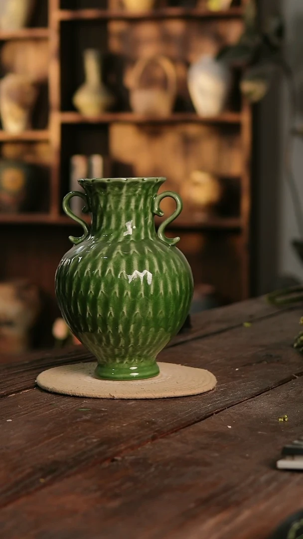 摆件19-340 陶瓷花器高27口径10