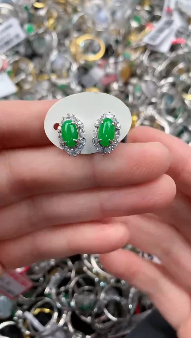 银S925镶嵌戒指翡翠333               6