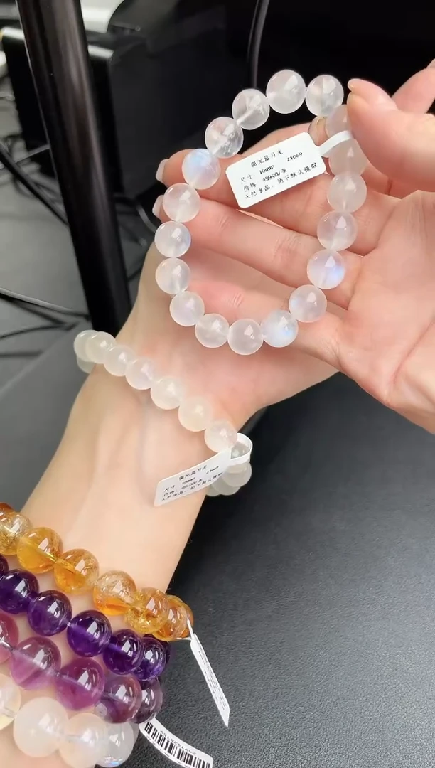 【闪购商品】水晶手链未镶嵌天然蓝月光10mm