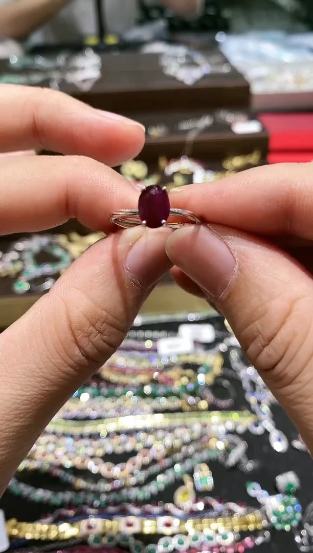 【闪购商品】红宝石戒指银S925镶嵌戒指