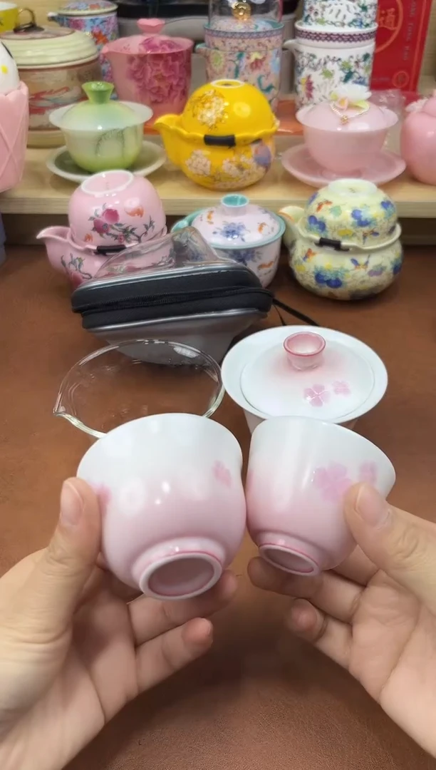 陶陶瓷茶具摆件旅行套组
