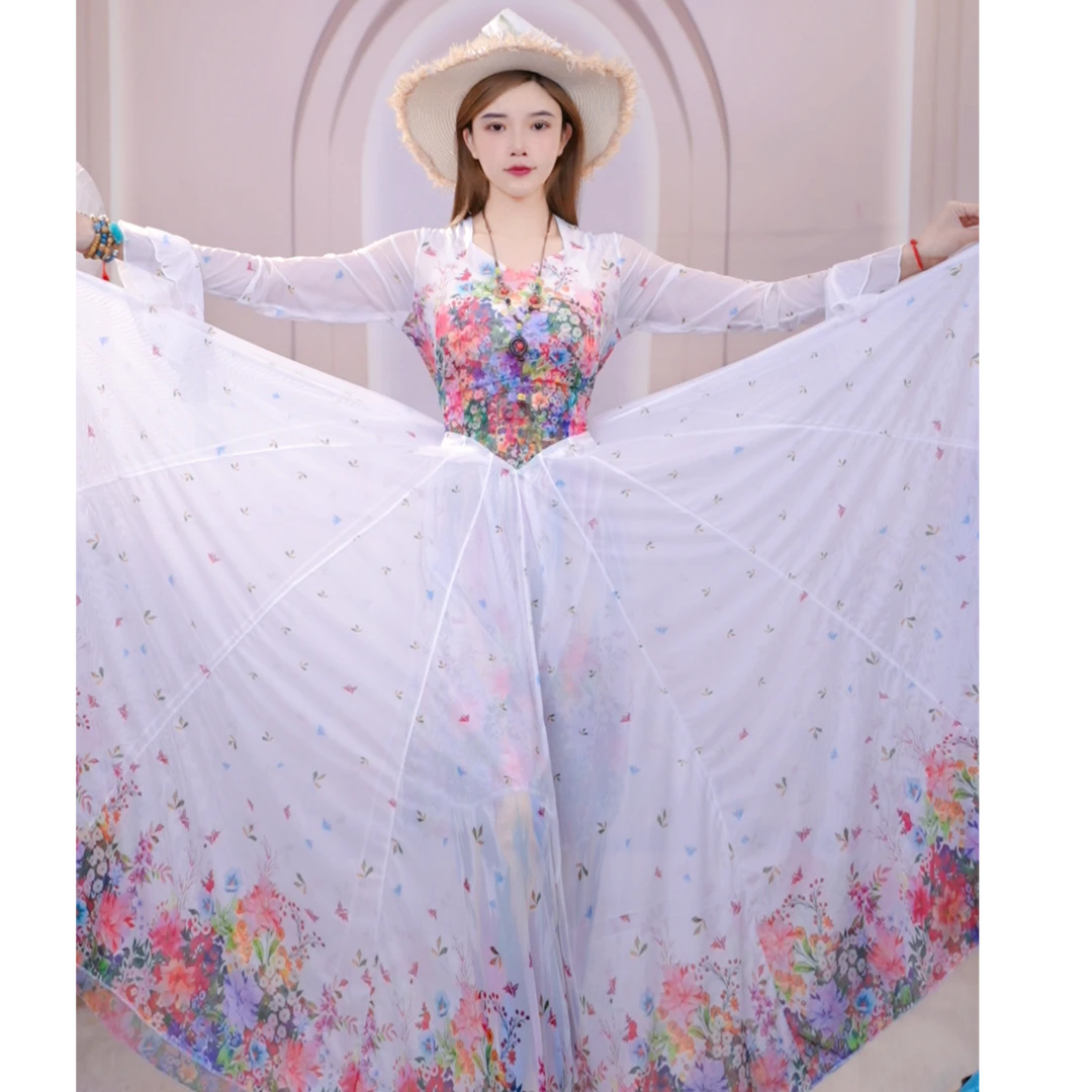 新款《踏雪寻梅》连衣裙舞蹈演出服时尚百搭气质优雅民族风720