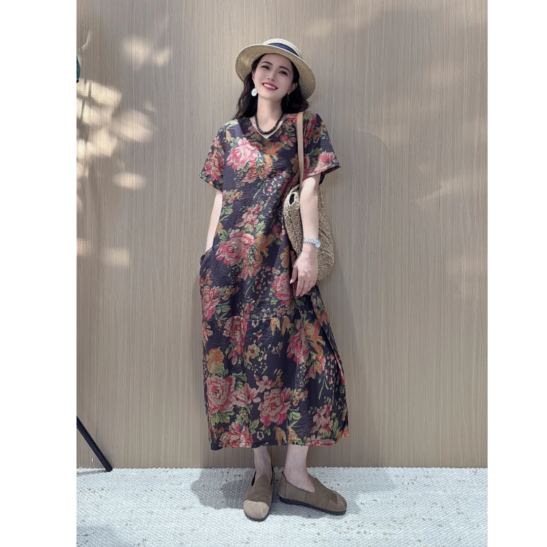 3175新款春夏遮肉显瘦洋气减龄连衣裙QZ