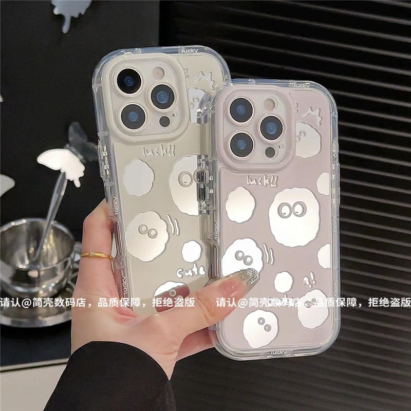 镜面奶油壳适用苹果16/iPhone/华为荣耀/OPPO/VIVO/小米手机壳潮
