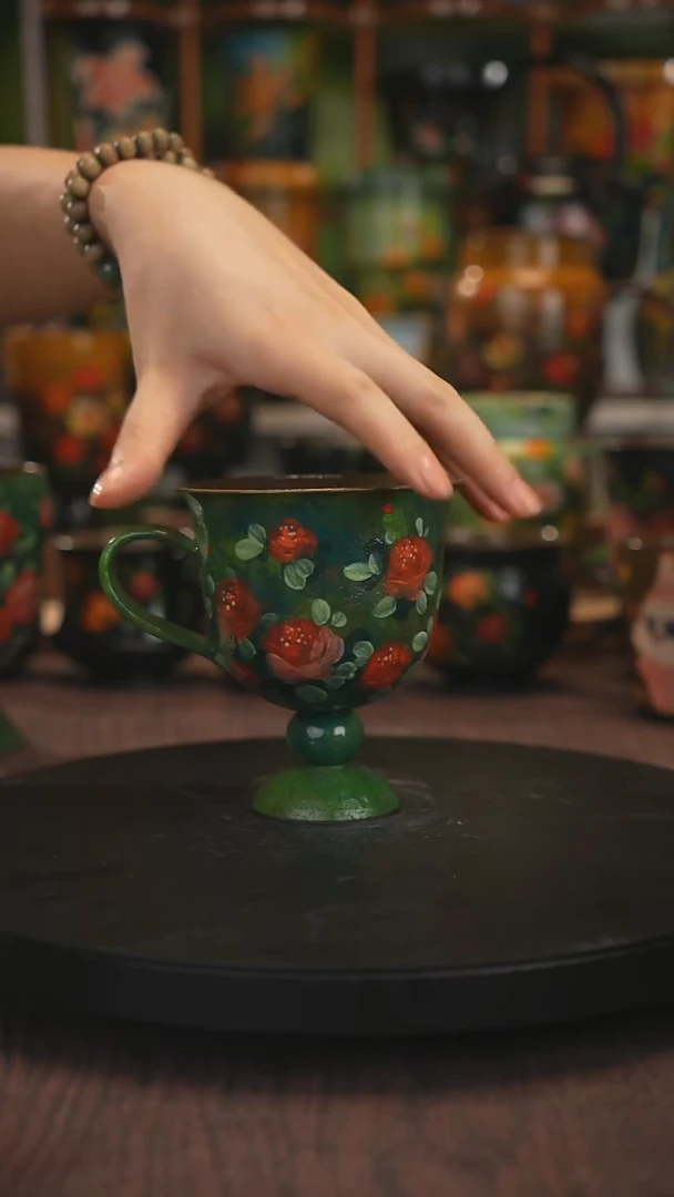 紫砂油画手绘釉下彩