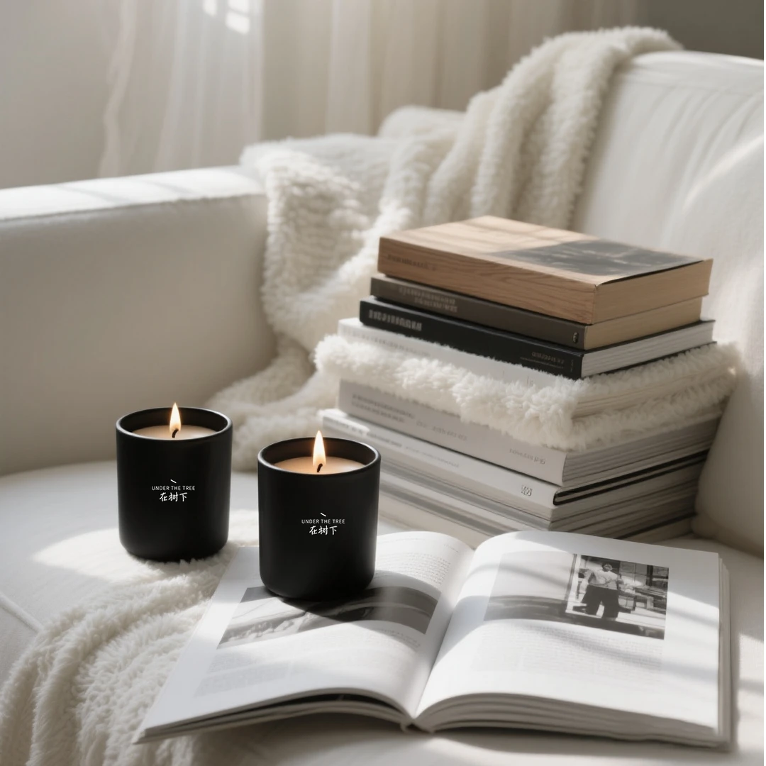 桂花香一阵秋雨香薰蜡烛小众伴手礼东方植物卧室精油持久留香230g