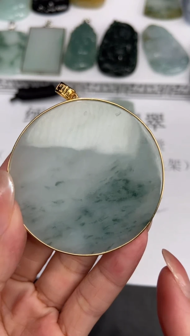翡翠挂件18K金镶嵌292640