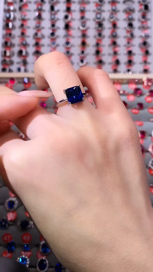 【闪购商品】蓝宝石戒指银S925镶嵌1111111