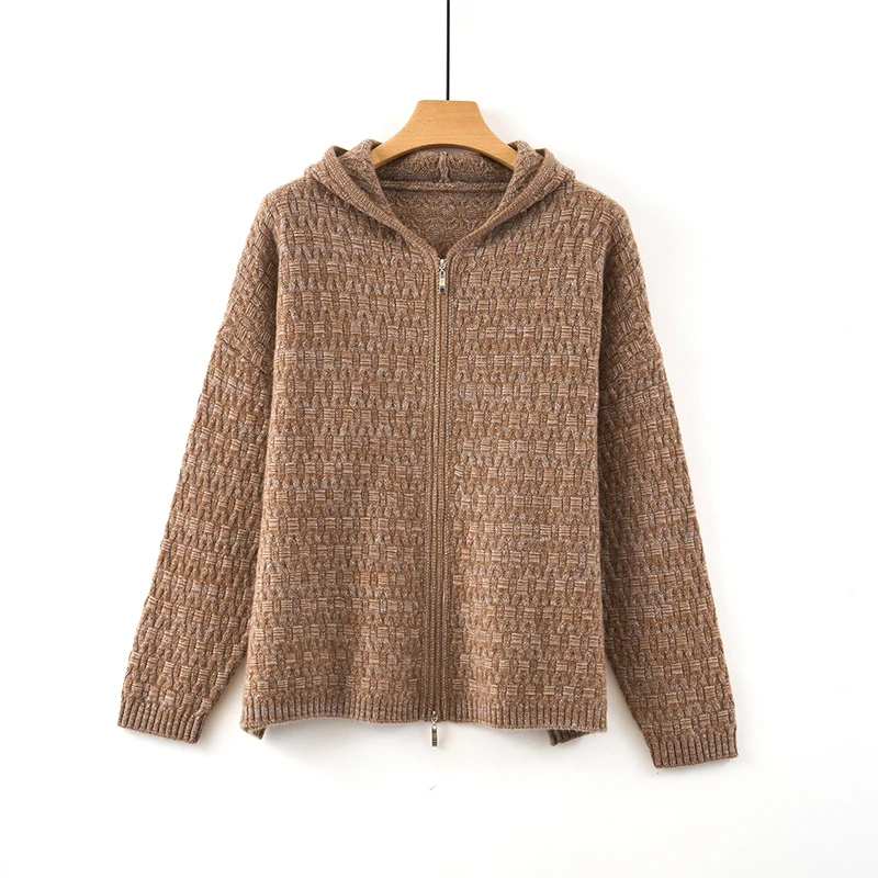 天山【100山羊绒】新款百搭休闲女士宽松长袖羊绒衫上衣-YKNL5718T