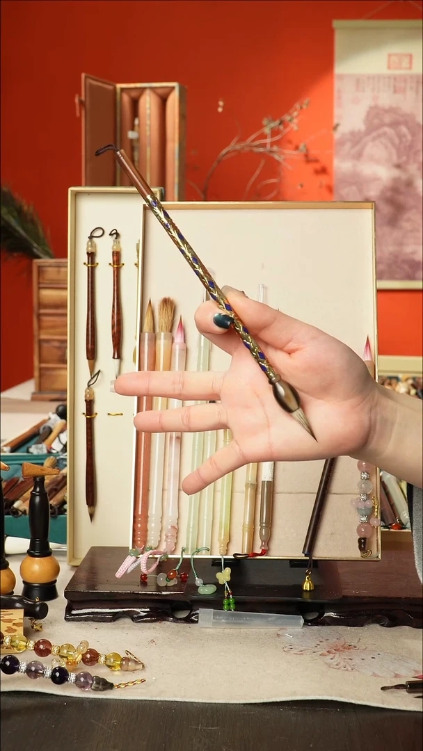 161号闪孤品高货毛笔链接 清水试笔 蘸墨不退