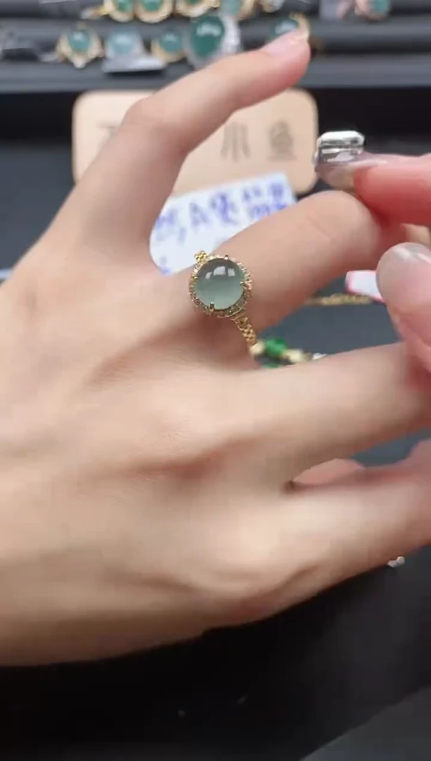 翡翠戒指银S925镶嵌51511