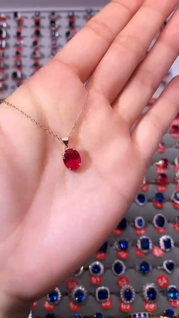 【闪购商品】红宝石吊坠(赠链)银S925镶嵌1111111