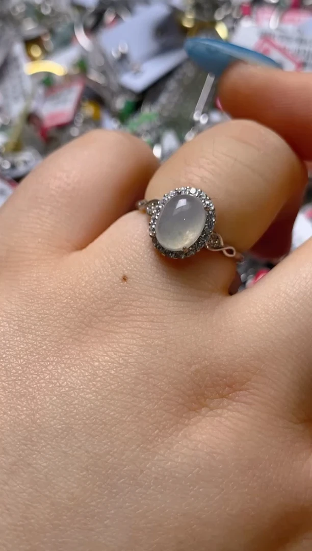 银S925镶嵌戒指翡翠百内无证书