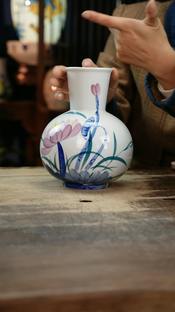 【闪购商品】瓷片景德镇纯手工釉下彩精品花瓶