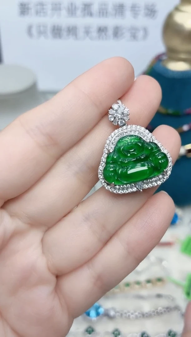 吊坠(不含链)银S925镶嵌翡翠392ZB1130产品一个（多样性）