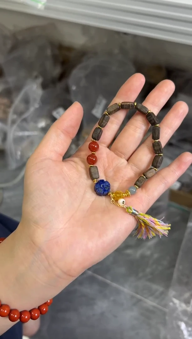 未镶嵌蜜蜡手链青金花朵多宝达拉干手链[2458]