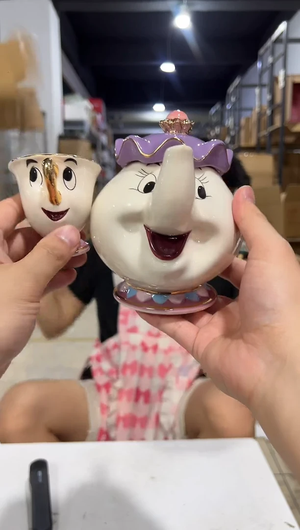 瓷片陶瓷茶壶一壶一杯