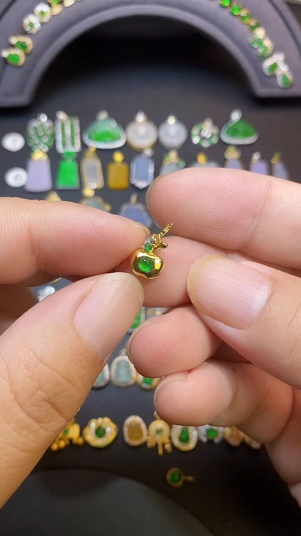 吊坠(不含链)银S925镶嵌翡翠1