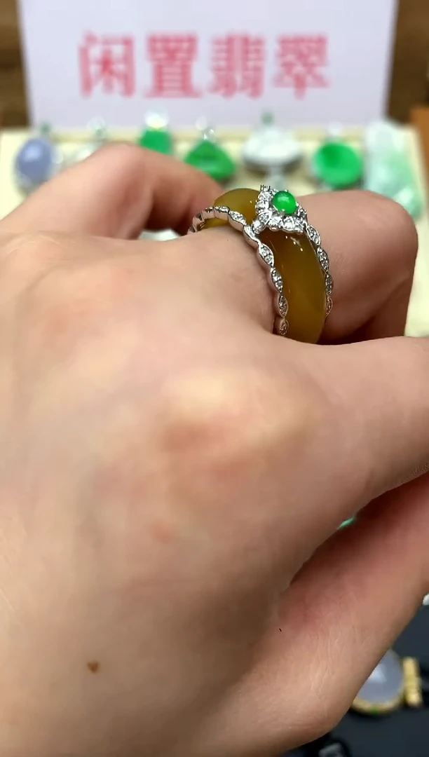 翡翠戒指18K金镶嵌473-中国好珍宝