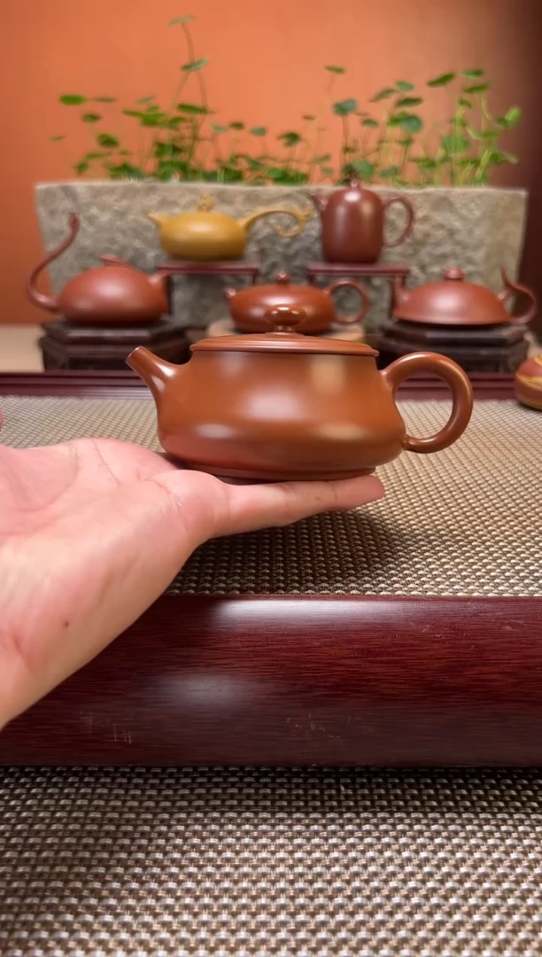 茶壶紫砂汉瓦超薄胎 原矿朱泥 全手工制