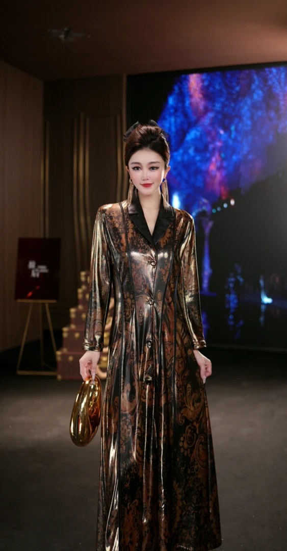 (娴儿)-复古优雅时尚高贵法式设计师秋季风衣外套61708