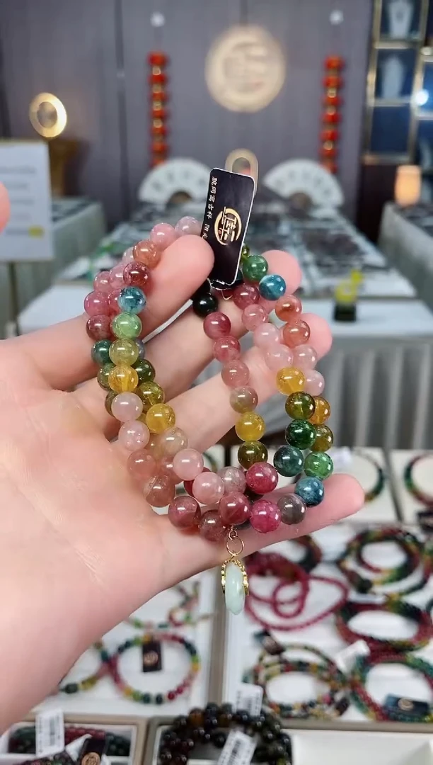 未镶嵌老矿碧玺三圈手串7mm+碧玺xion多样性发货一条