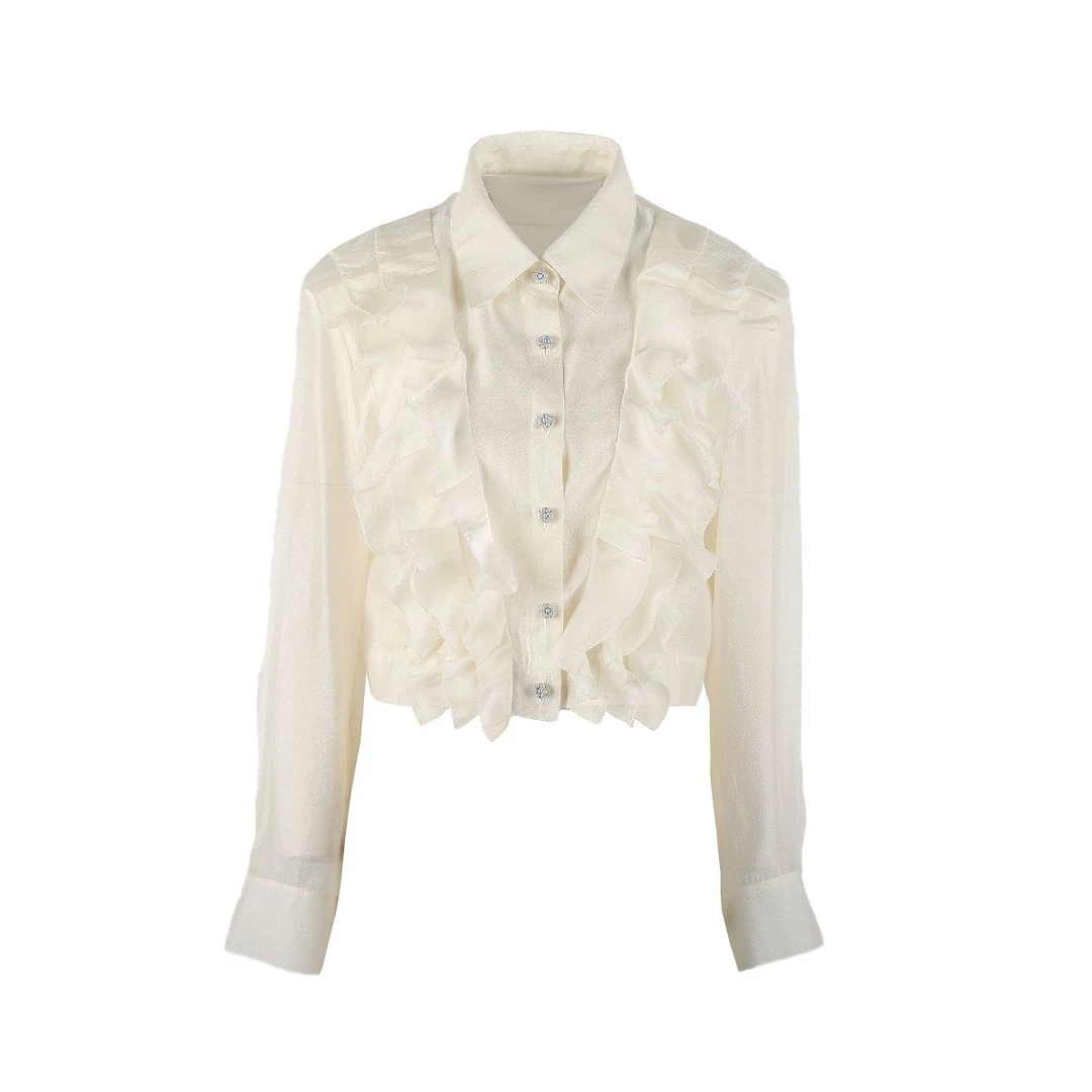 【念一】精致荷叶边小衫X07BXS3292