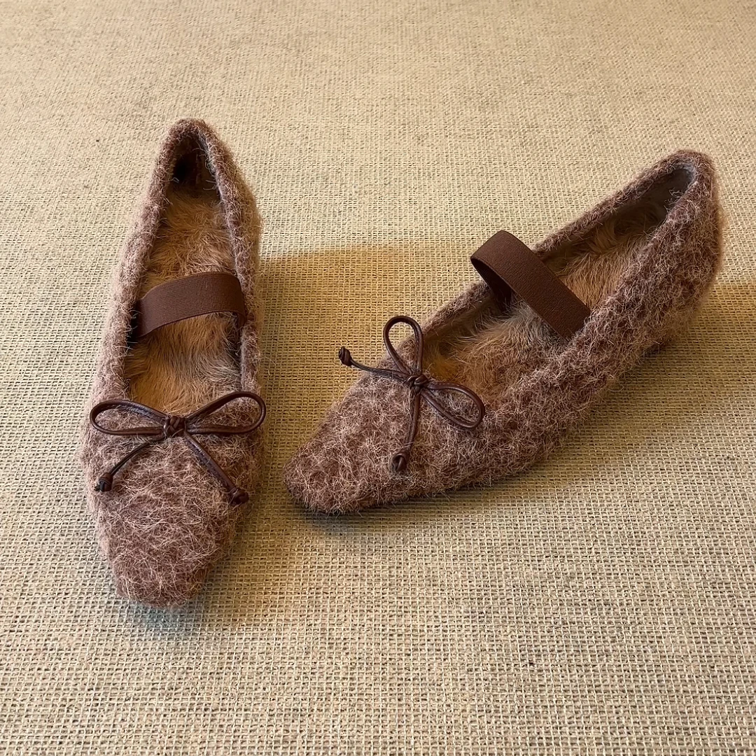 RubyL/3cm小众韩系时尚蝴蝶结一字带方头内增高玛丽珍单鞋女款