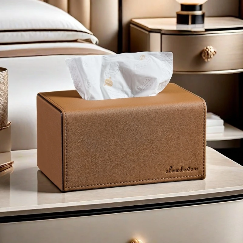 轻奢高档高颜值抽纸盒皮革纸巾盒高级感纸抽盒洋气上档次网红款