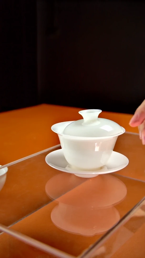 其他陶瓷《言泥陶瓷》璞玉高冰系列三才盖碗