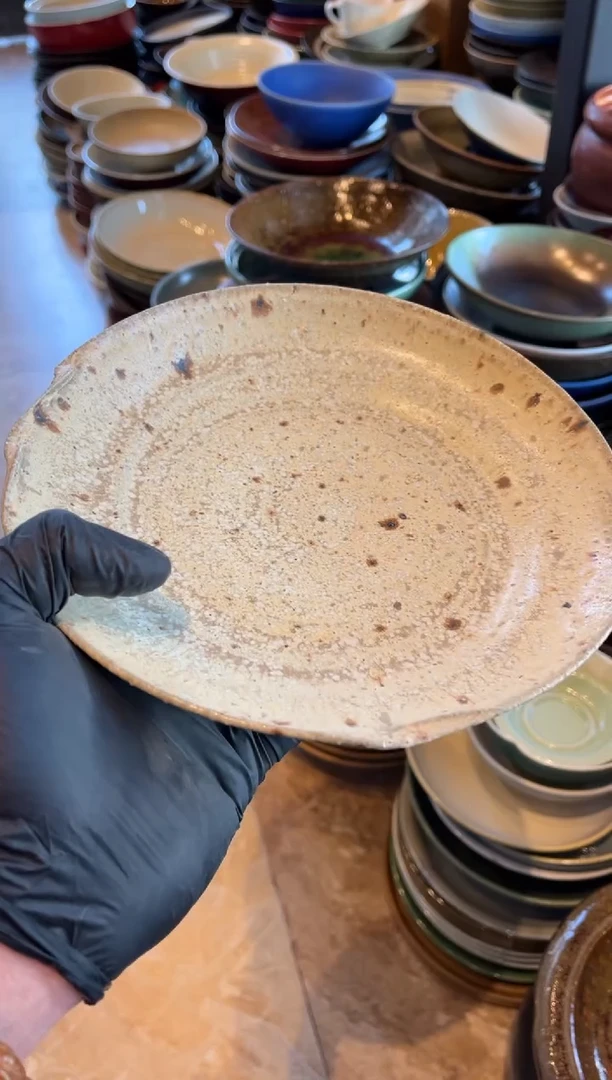 【闪购商品】瓷片827陶泥黄手工荷叶盘