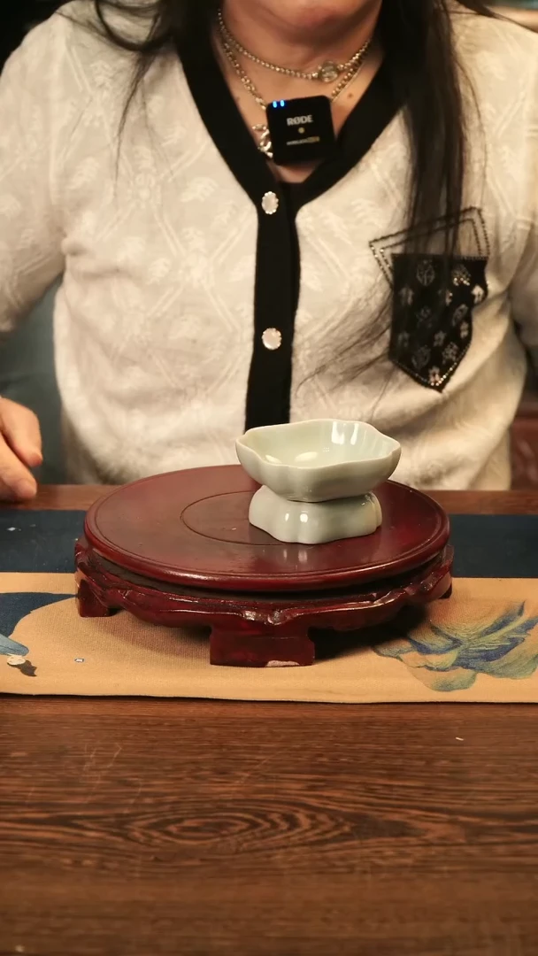 【闪购商品】粉青 四方 茶漏茶托