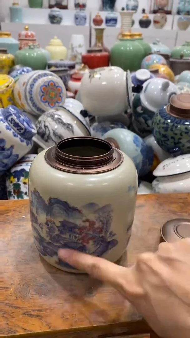 摆件陶茶叶罐密封罐储存罐