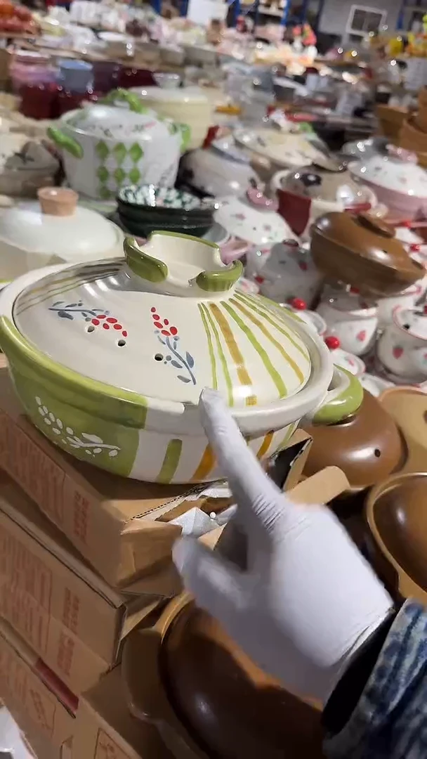 陶瓷2.5升条纹砂锅微瑕 凑满20元包邮