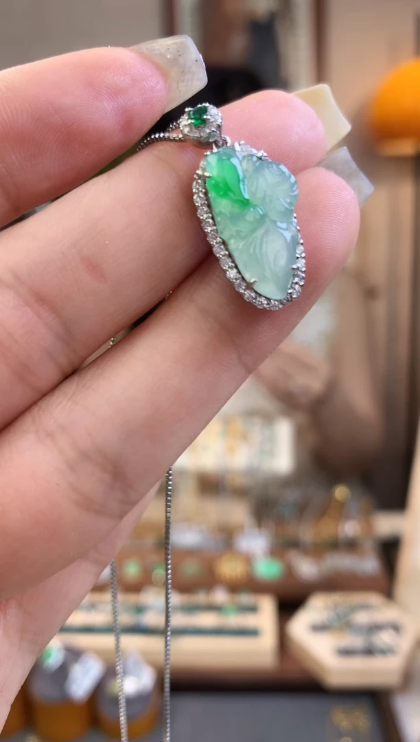 翡翠银S925镶嵌吊坠(不含链)吊坠