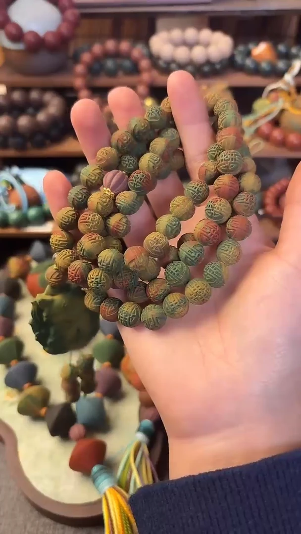 泥塑丁*仙字珠100颗散珠