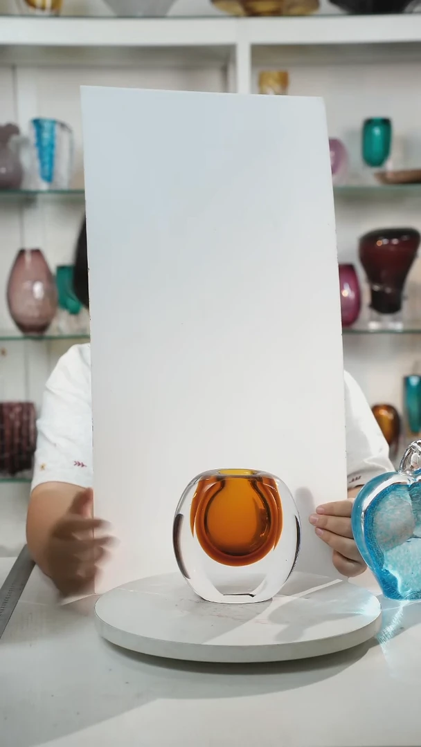14高轻奢琉璃花器福利正常手工痕迹