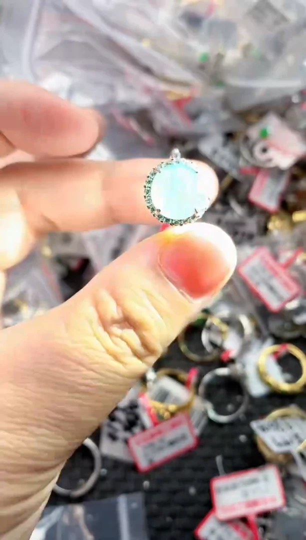 银S925镶嵌戒指翡翠1010   2