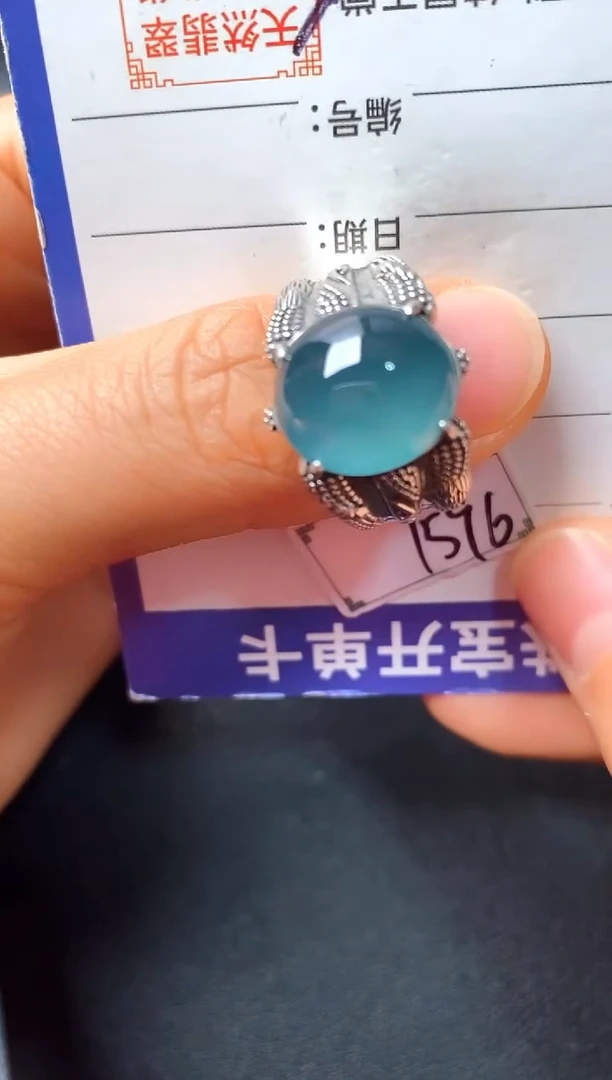 银S925镶嵌戒指翡翠2222