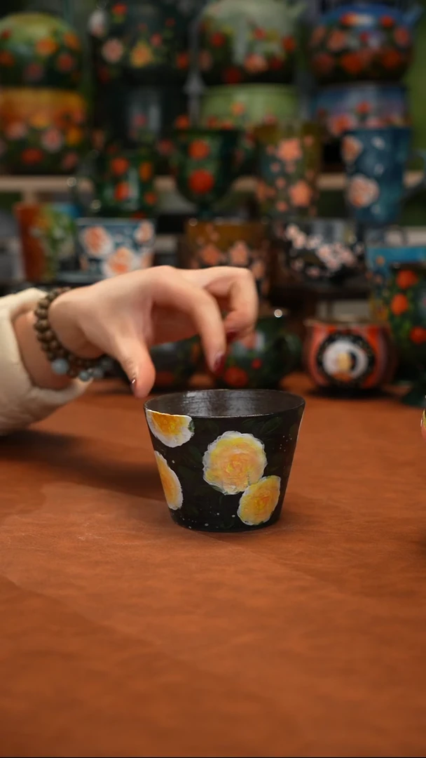 紫砂油画釉下彩手绘