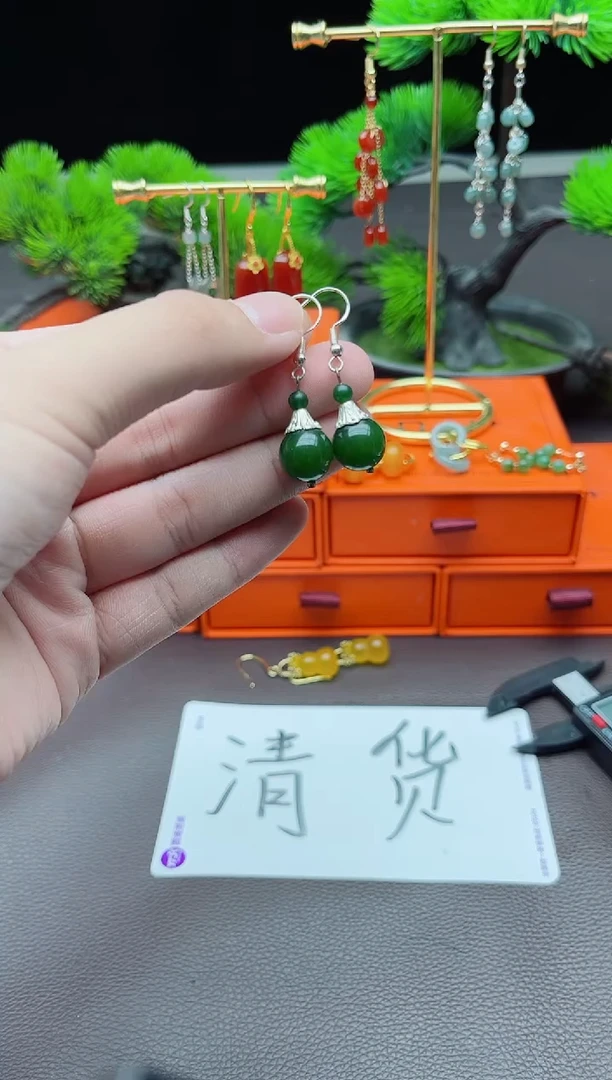 玛瑙/玉髓耳饰银S925镶嵌733