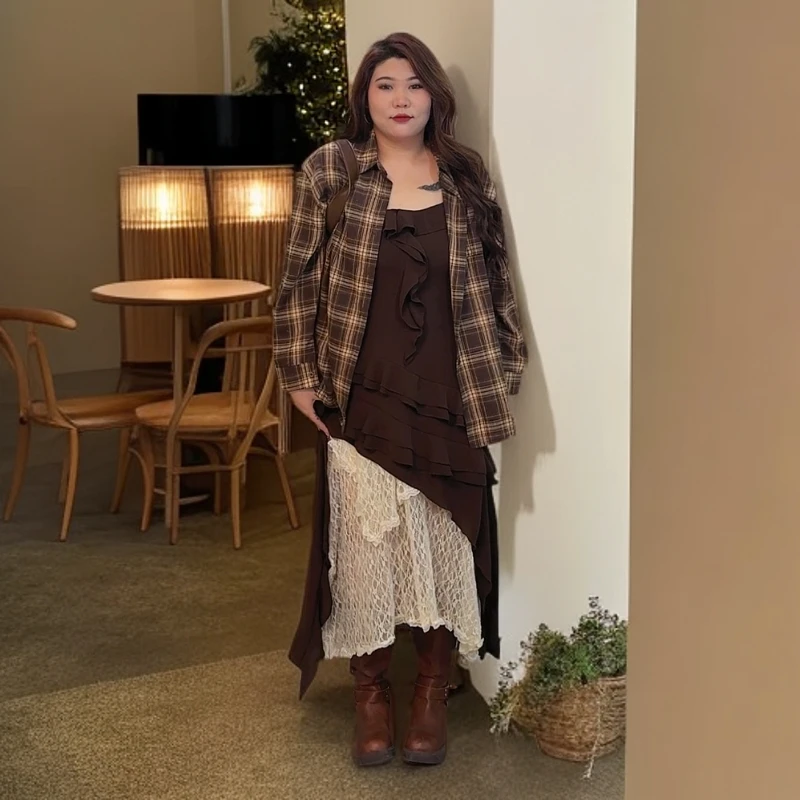 无运险[JIAXUPANG]美拉德三件套套装(衬衫可单拍)