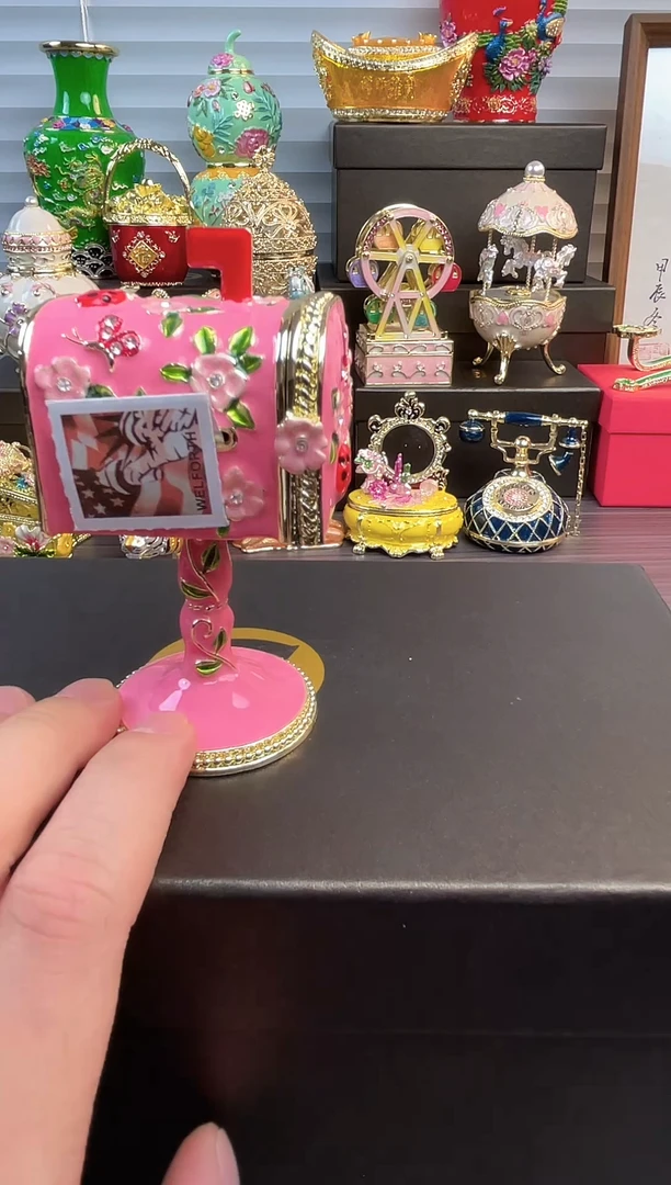 摆件七宝烧珐琅彩摆件  首饰盒   邮箱