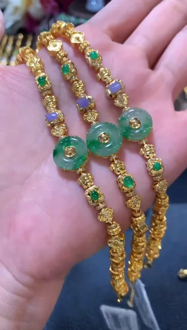 足金镶嵌定制翡翠a12多样性一件发货